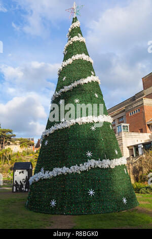 Bethlehem Baum, einem der vielen Weihnachtsbäume an der Bournemouth Weihnachtsbaum Wunderland, Bournemouth, Dorset UK im Dezember Stockfoto