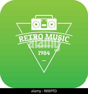 Retro Musik Symbol grün Vektor Stock Vektor