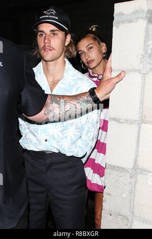 LOS ANGELES, Ca, USA - 29. August: Justin Bieber und Hailey Rhode Baldwin am 29. August zu sehen, 2018 in Los Angeles, Kalifornien, USA. (Foto durch Image Press Agency) Stockfoto