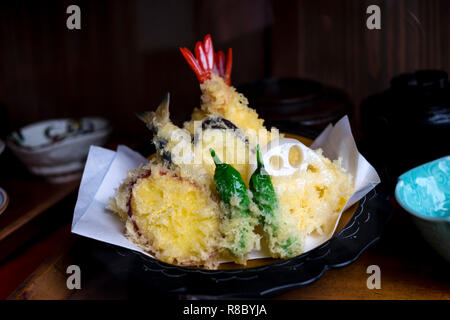 Gemischtes tempura Platte Stockfoto