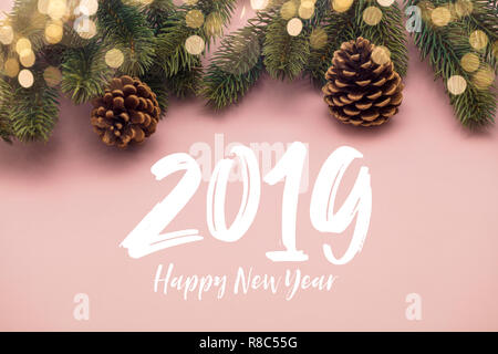 2019 Frohes Neues Jahr Partei Hintergrund Stockfoto