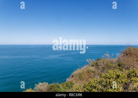 Frankreich, Pyrenees Orientales, Cote Vermeille, Collioure, Blick von der Küste weg // Frankreich, Pyrénées-Orientales (66), Côte Vermeille, Collioure, Vu Stockfoto