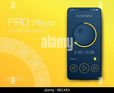 UX audio player Vorlagen. Lieferbar Vector EPS 10. Stock Vektor
