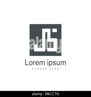 Initial JS Logo template Design. Minimalistische schreiben Logo vektor design Stock Vektor