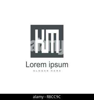 Initial KM Logo template Design. Minimalistische schreiben Logo vektor design Stock Vektor