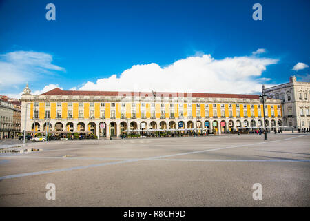 Lisboa, Portugal-Nov 10. 2018: die Rua Augusta Arch an der Praca tun Comrcio, Handel Platz in Englisch, ist lisbons Hauptplatz. Portugal Stockfoto