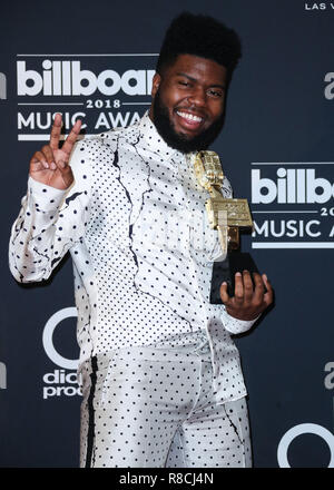 LAS VEGAS, NV, USA - 20. Mai: Khalid in der Presse Zimmer im Billboard Music Awards 2018 im MGM Grand Garden Arena am 20. Mai statt, 2018 in Las Vegas, Nevada, USA. (Foto von Xavier Collin/Image Press Agency) Stockfoto