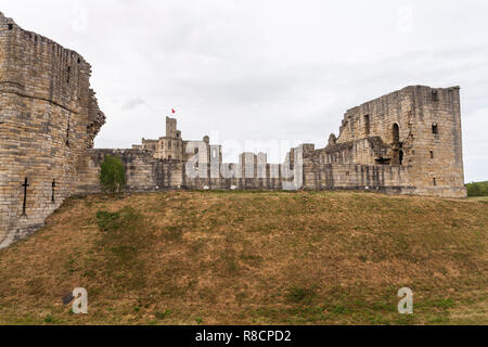 Warkworth Castle in Northumberland, England, Großbritannien Stockfoto