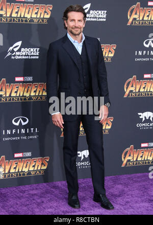 HOLLYWOOD, Los Angeles, CA, USA - 23. April: Bradley Cooper bei der Weltpremiere von Disney und Marvel's 'Avengers: Infinity Krieg" am El Capitan Theatre, Dolby Theater und TCL Chinese Theater IMAX am 23. April 2018 in Hollywood, Los Angeles, Kalifornien, USA. (Foto von Xavier Collin/Image Press Agency) Stockfoto