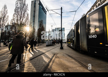 Piccadilly Gardens Verkehrsknotenpunkt im Zentrum von Manchester GROSSBRITANNIEN Stockfoto