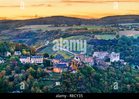 Burg Rheinfels über den Rhein in Sankt Goar, Deutschland Stockfoto