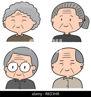 Vektor einrichten von älteren Menschen Stock Vektor