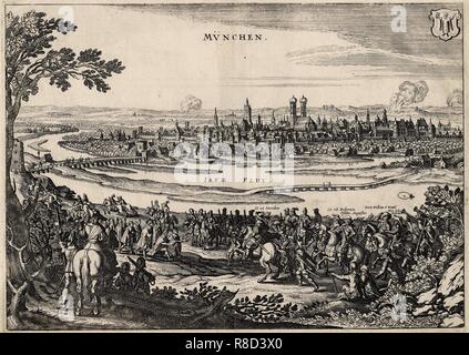 Stadt Schlüssel Übergabe durch den Bürgermeister von München zu König Gustav II Adolf von Schweden, 1632, 1632-1636. Stockfoto