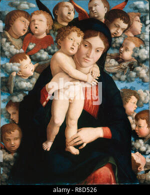 Madonna mit Kind und ein Chor von Engelchen (Madonna der Cherubim), 1485-1490. Stockfoto