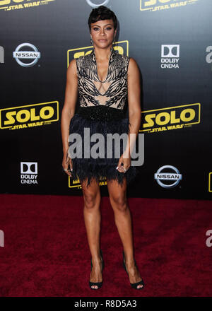 HOLLYWOOD, Los Angeles, CA, USA - 10. Mai: Carly Hughes an den Los Angeles Premiere von Disney Bilder und Lucasfilm's 'Solo: ein Star Wars Story' am El Capitan Theatre am 10. Mai 2018 in Hollywood, Los Angeles, Kalifornien, Vereinigte Staaten. (Foto von Xavier Collin/Image Press Agency) Stockfoto