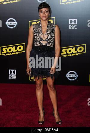 HOLLYWOOD, Los Angeles, CA, USA - 10. Mai: Carly Hughes an den Los Angeles Premiere von Disney Bilder und Lucasfilm's 'Solo: ein Star Wars Story' am El Capitan Theatre am 10. Mai 2018 in Hollywood, Los Angeles, Kalifornien, Vereinigte Staaten. (Foto von Xavier Collin/Image Press Agency) Stockfoto