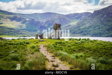 Uragh Steinkreis im den Gleninchaquin Park, Irland Stockfoto