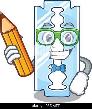 Student Rasierklinge ein auf Form Cartoon Stock Vektor
