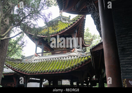 Bild der großen Trommel im Tempel Dach Pagode - Wuhou Tempel, Chengdu, China Stockfoto