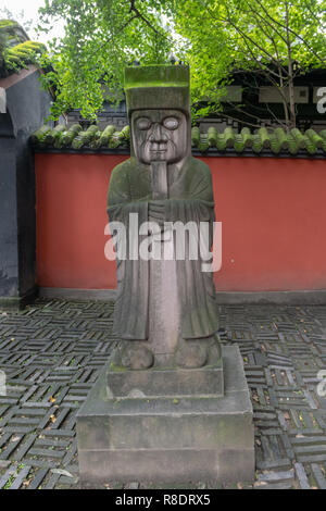 Wuhou Tempel Statuen im Innenhof - Kaiser Stockfoto