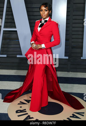 BEVERLY HILLS, Los Angeles, CA, USA - 04. März: Janelle Monae am 2018 Vanity Fair Oscar Party im Wallis Annenberg Center für Darstellende Künste am März 4, 2018 in Beverly Hills, Los Angeles, Kalifornien, Vereinigte Staaten. (Foto von Xavier Collin/Image Press Agency) Stockfoto