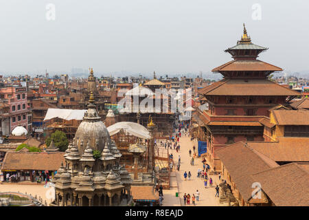 Luftaufnahme von Patan Durbar Square, Kathmandu, Nepal Stockfoto