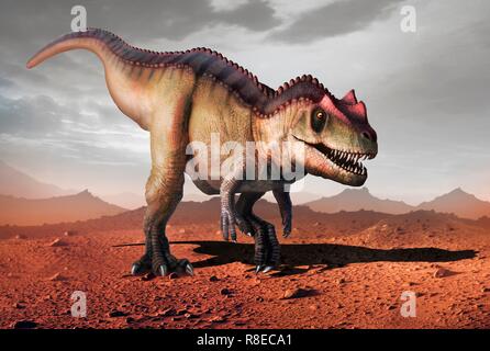 Ceratosaurus, Illustration. Dieses große fleischfressende Theropode Saurier während der späten Jura (153-148 Millionen Jahren lebte) in Nordamerika. Sie erreichen Längen von 6 bis 7 Meter. Stockfoto