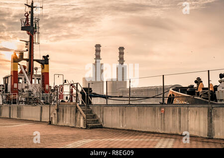 Ansicht der industial Hafen von Ravenna. Emilia Romagna, Italien. Stockfoto