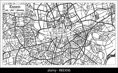 Essen Deutschland Stadtplan im Retro-stil. Übersichtskarte. Vector Illustration. Stock Vektor