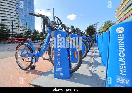 Fahrrad teilen Regelung in Melbourne, Australien Stockfoto