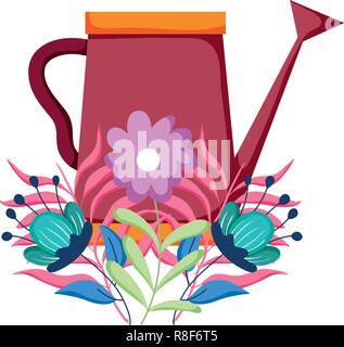 Cute Sprinkler von Garten mit Blumenschmuck Stock Vektor