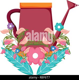 Cute Sprinkler von Garten mit Blumenschmuck Stock Vektor