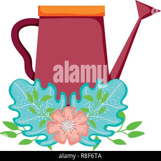 Cute Sprinkler von Garten mit Blumenschmuck Stock Vektor