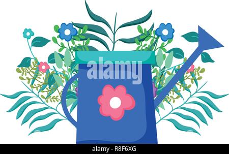 Cute Sprinkler von Garten mit Blumenschmuck Stock Vektor