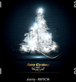 Weihnachten Tanne mit Stern Lichter und Kugeln Vektor Bild Stock Vektor