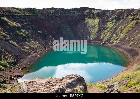 Kerið, Kerio, Vulkan, Vulkankrater, Kratersee, Insel. Kerith, vulkanischen Krater Kerid, See, Island Stockfoto