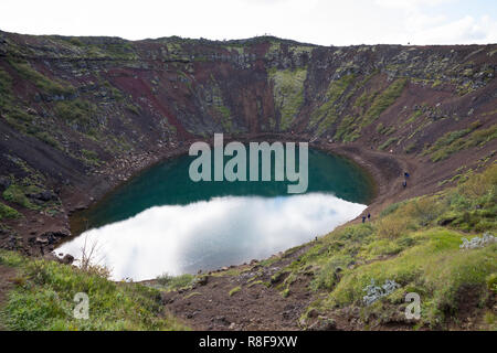 Kerið, Kerio, Vulkan, Vulkankrater, Kratersee, Insel. Kerith, vulkanischen Krater Kerid, See, Island Stockfoto