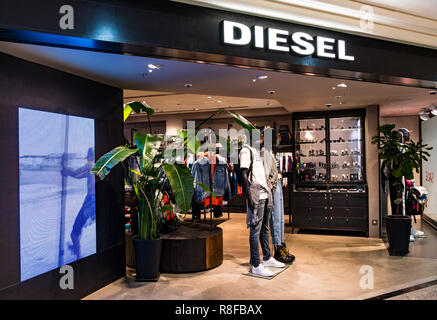 Hong Kong, April 7, 2019: Diesel Store in Hongkong. Stockfoto