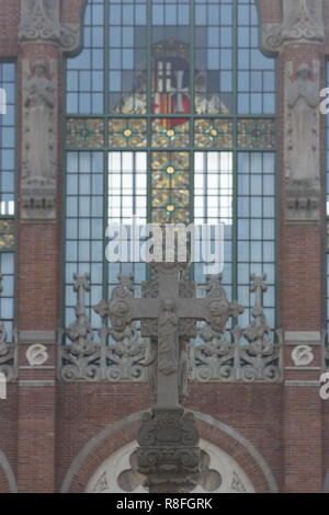 Antoni Gaudí Arbeit am Hospital de Sant Pau, Barcelona Stockfoto