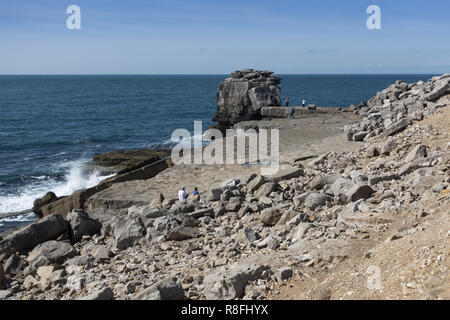 Pulpit Rock auf der Isle of Portland, Weymouth, Dorset, England, Großbritannien Stockfoto