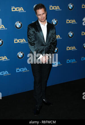 BEVERLY HILLS, Los Angeles, CA, USA - 03 Februar: Sam Rockwell in der Presse Zimmer auf der 70. jährlichen Directors Guild of America Awards im Beverly Hilton Hotel am 3. Februar 2018 in Beverly Hills, Los Angeles, Kalifornien, USA. (Foto von Xavier Collin/Image Press Agency) Stockfoto