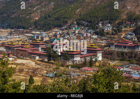 Tashichho Dzong und Nationalversammlung in Thimpu, Bhutan Stockfoto
