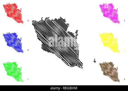 Pahang (Landkreise, von Malaysia, Föderation Malaysia) Karte Vektor-illustration, kritzeln Skizze Pahang Darul Makmur Karte Stock Vektor
