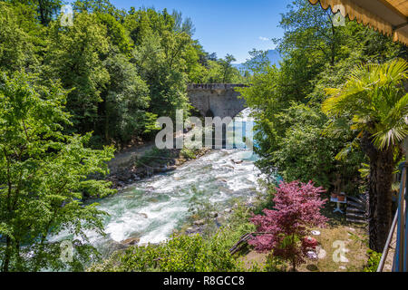 Fluss Passer in Meran, Südtirol, Italien Stockfoto