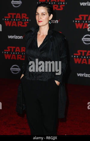 LOS ANGELES, Ca, USA - 09 Dezember: Carrie-Anne Moss bei der Weltpremiere von Disney Bilder und Lucasfilm's Star Wars: Der letzte Jedi' im Shrine Auditorium statt am 9. Dezember 2017 in Los Angeles, Kalifornien, USA. (Foto von Xavier Collin/Image Press Agency) Stockfoto