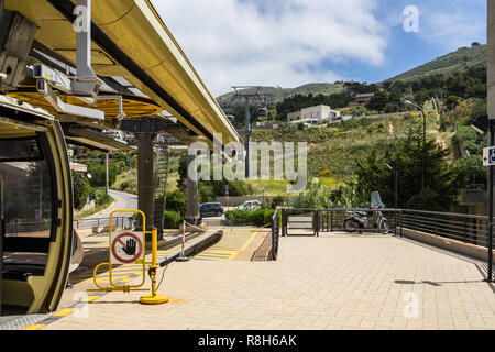 Seilbahnstation Erice, Trapani, Sizilien, Italien Stockfoto