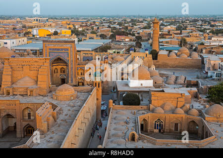 Skyline, östlich von Ichon-Qala, Chiwa, Usbekistan Stockfoto