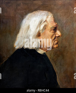 Portrait der ungarische Pianist und Komponist, Franz Liszt (1811-1886) von Franz von Lenbach (1836-1904), Öl auf Leinwand, 1884 Stockfoto