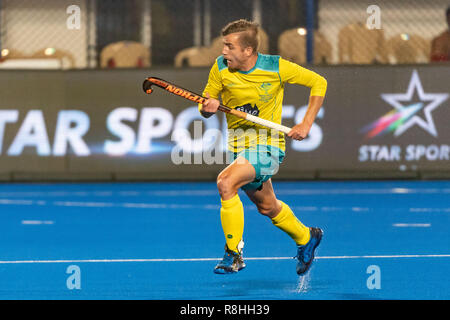 Bhubaneswar, Indien. 15. Dezember, 2018. Odisha's Hockey Männer Wm Bhubaneswar 2018. Veranstaltungsort: Kalinga Stadion. Jake Whetton während das Spiel Australien gegen Niederlande. Credit: Pro Schüsse/Alamy leben Nachrichten Stockfoto