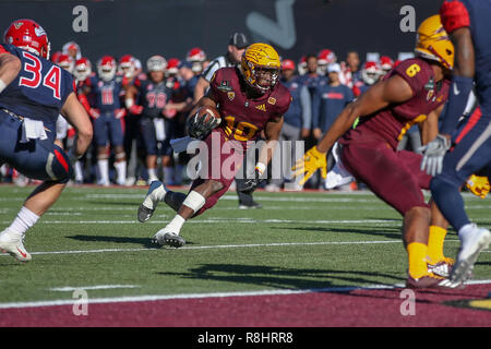 Las Vegas, NV, USA. 15 Dez, 2018.: Arizona State Sun Devils wide receiver Kyle Williams (10) Läuft für touch down während der Las Vegas Schüssel mit der Arizona State Sun Devils und Fresno Zustand-Bulldoggen am 15. Dezember 2018 Sam Boyd Stadium in Las Vegas, NV. (Foto von Jordon Kelly/CSM) Credit: Cal Sport Media/Alamy leben Nachrichten Stockfoto